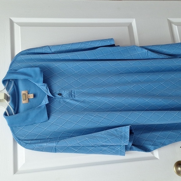 F mens Foundry casual blue stretch short sleeve plus size shirt 4XLT - Picture 1 of 3